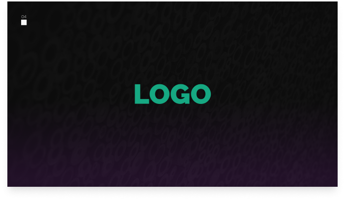 Dark textured background with the title "LOGO" in green.